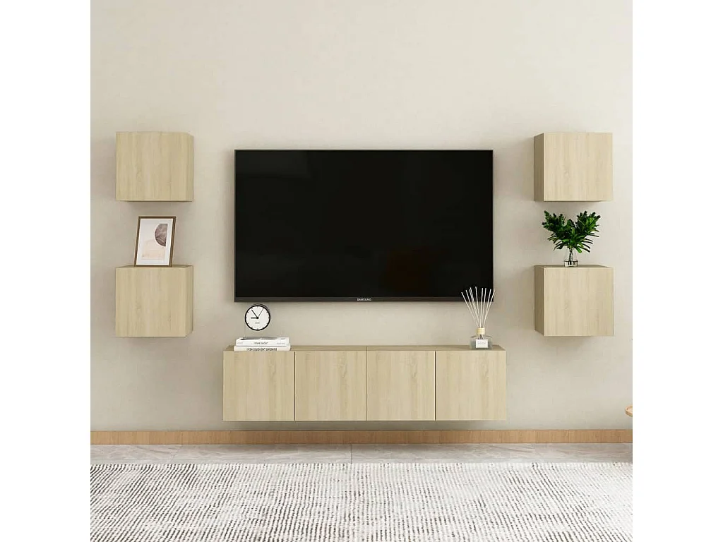 Étagère murale 4 pcs Chêne sonoma 30,5x30x30