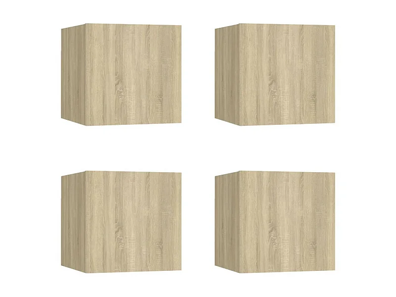 Étagère murale 4 pcs Chêne sonoma 30,5x30x30