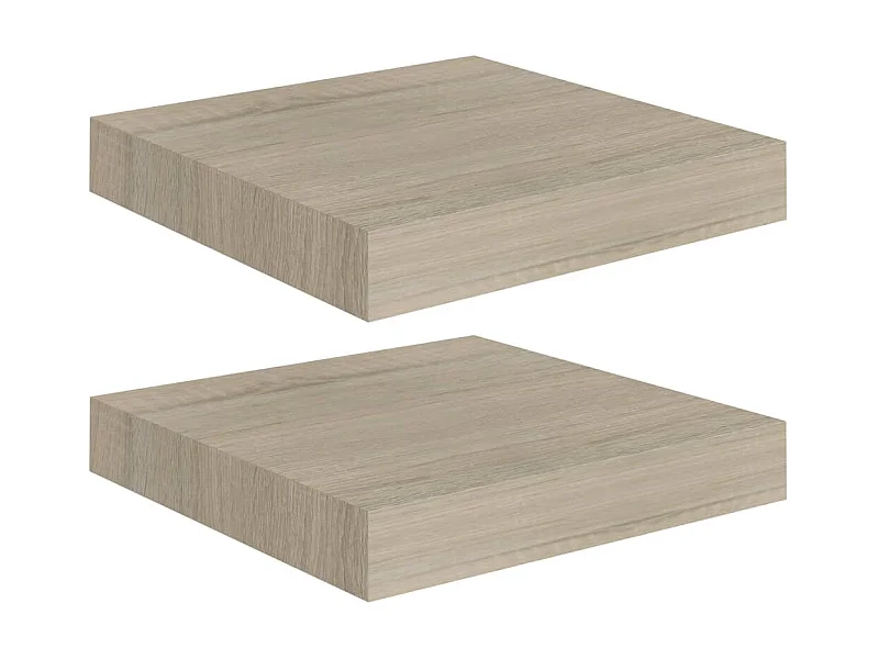 Étagères murales flottantes 2 pcs Chêne 23x23,5x3,8 MDF