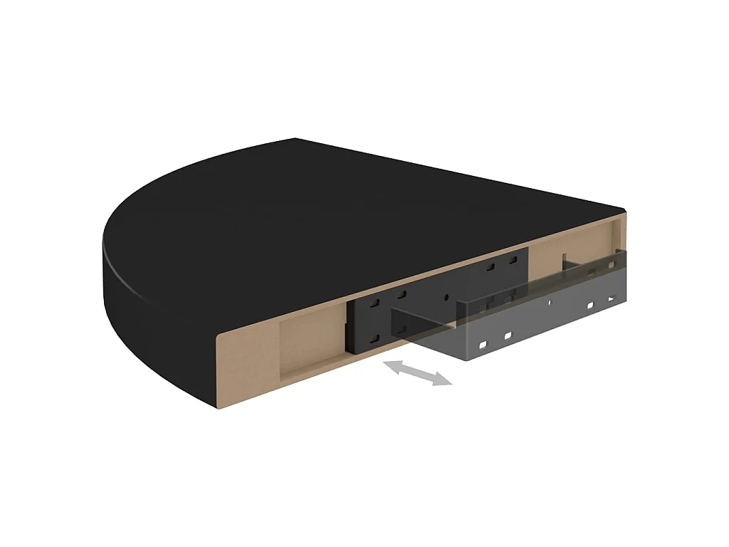 Étagères d'angle flottantes 4 pcs Noir 35x35x3,8 MDF