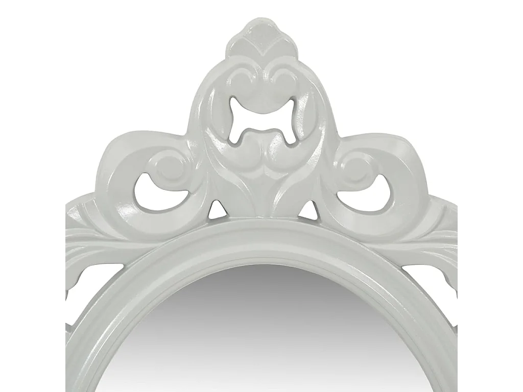 Étagère murale pour clés et bijoux avec miroir et crochets Gris