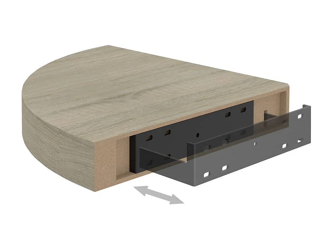 Étagères d'angle flottantes 2 pcs Chêne 25x25x3,8 MDF