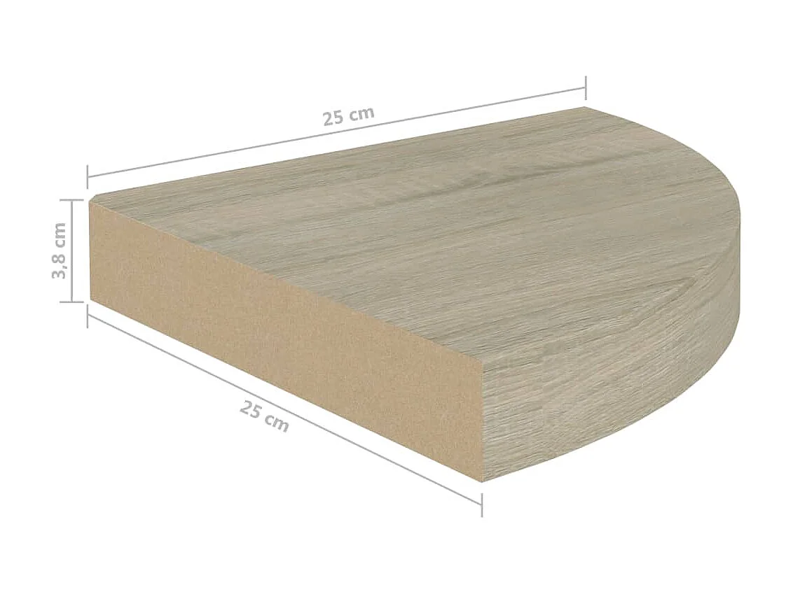 Étagères d'angle flottantes 2 pcs Chêne 25x25x3,8 MDF