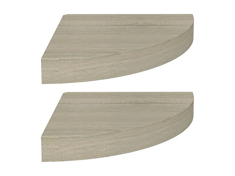 Étagères d'angle flottantes 2 pcs Chêne 25x25x3,8 MDF