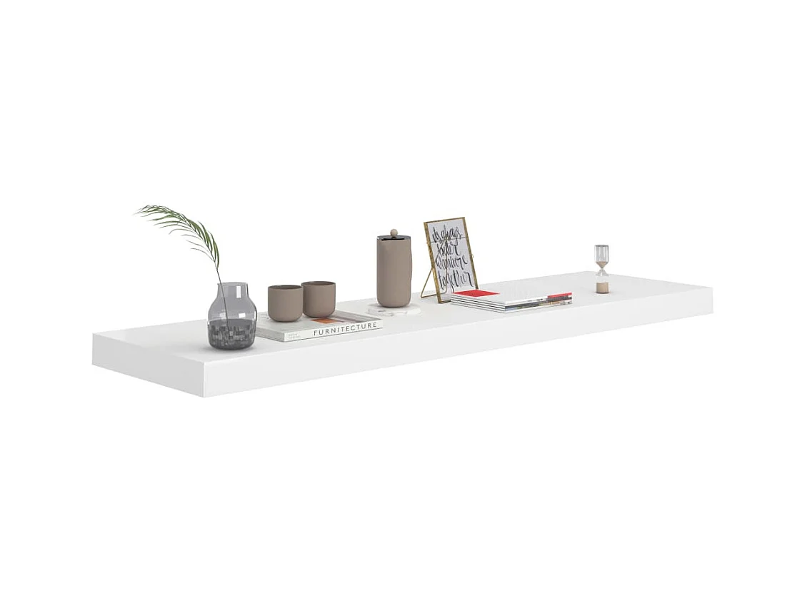 Étagère murale flottante Blanc 90x23,5x3,8 MDF