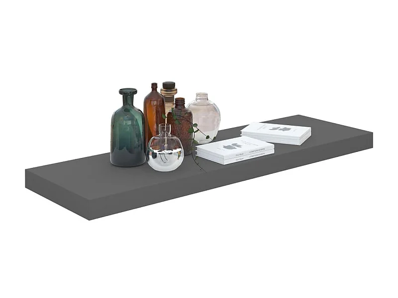 Étagère murale flottante Gris brillant 80x23,5x3,8 MDF