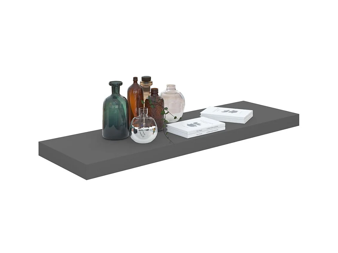 Étagère murale flottante Gris brillant 80x23,5x3,8 MDF