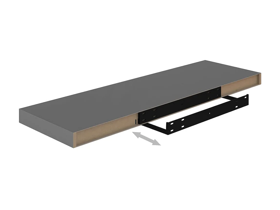 Étagère murale flottante Gris brillant 80x23,5x3,8 MDF