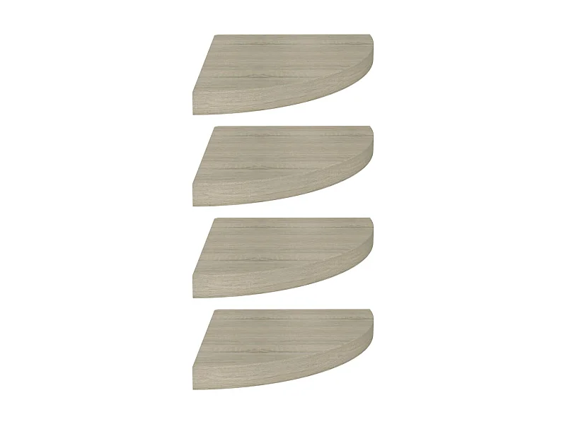 Étagères d'angle flottantes 4 pcs Chêne 35x35x3,8 MDF
