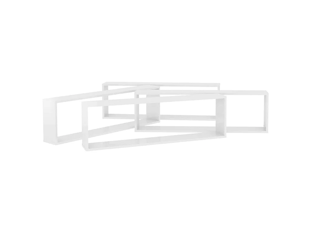Étagères cube murales 4pcs Blanc brillant 100x15x30