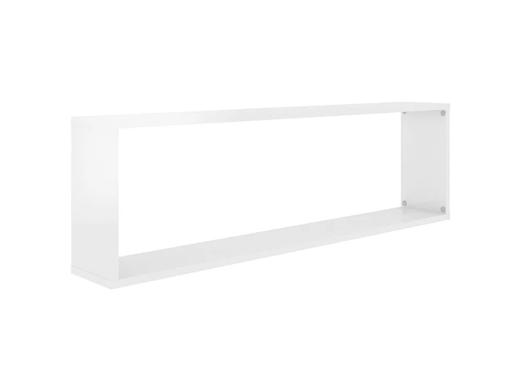Étagères cube murales 4pcs Blanc brillant 100x15x30