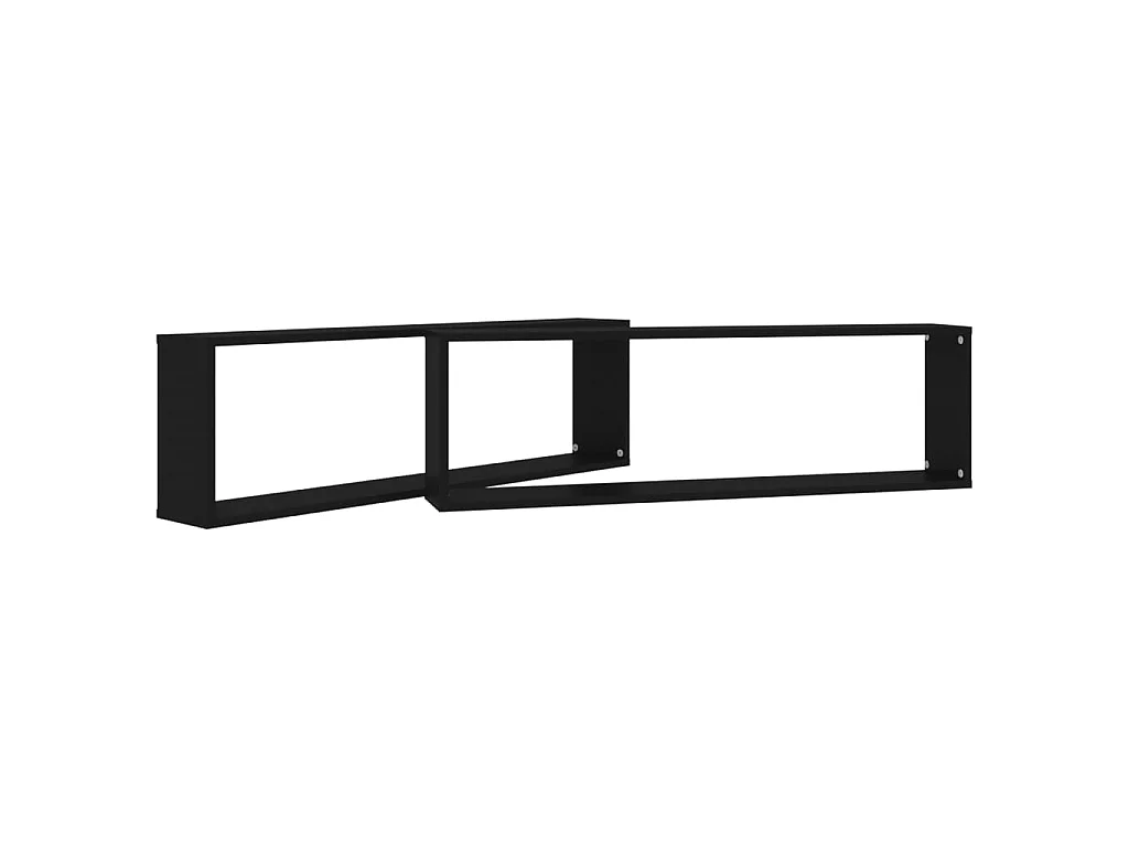Étagères cube murales 2 pcs Noir 100x15x30