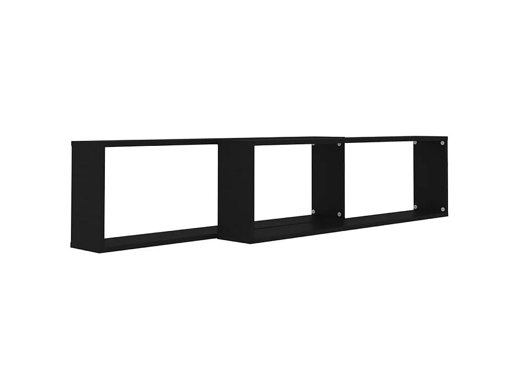 Étagères cube murales 2 pcs Noir 100x15x30