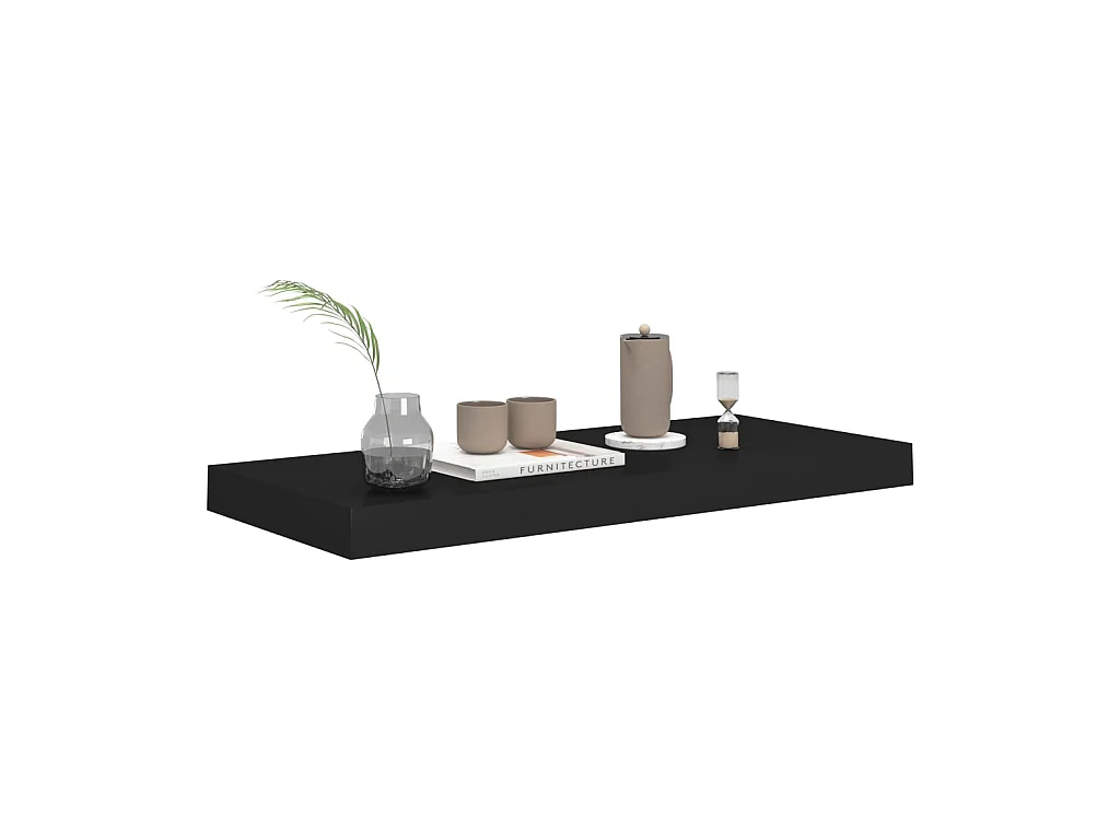 Étagère murale flottante Noir 60x23,5x3,8 MDF