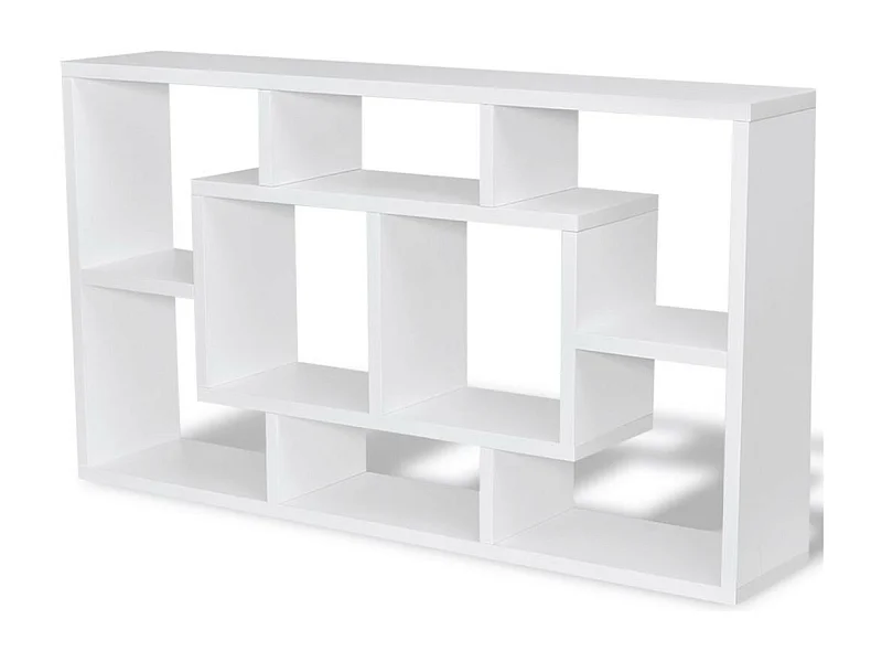 Étagère murale d'affichage 8 compartiments Blanc