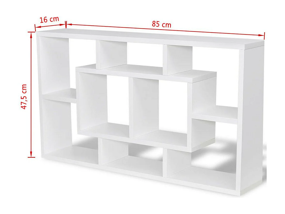 Étagère murale d'affichage 8 compartiments Blanc