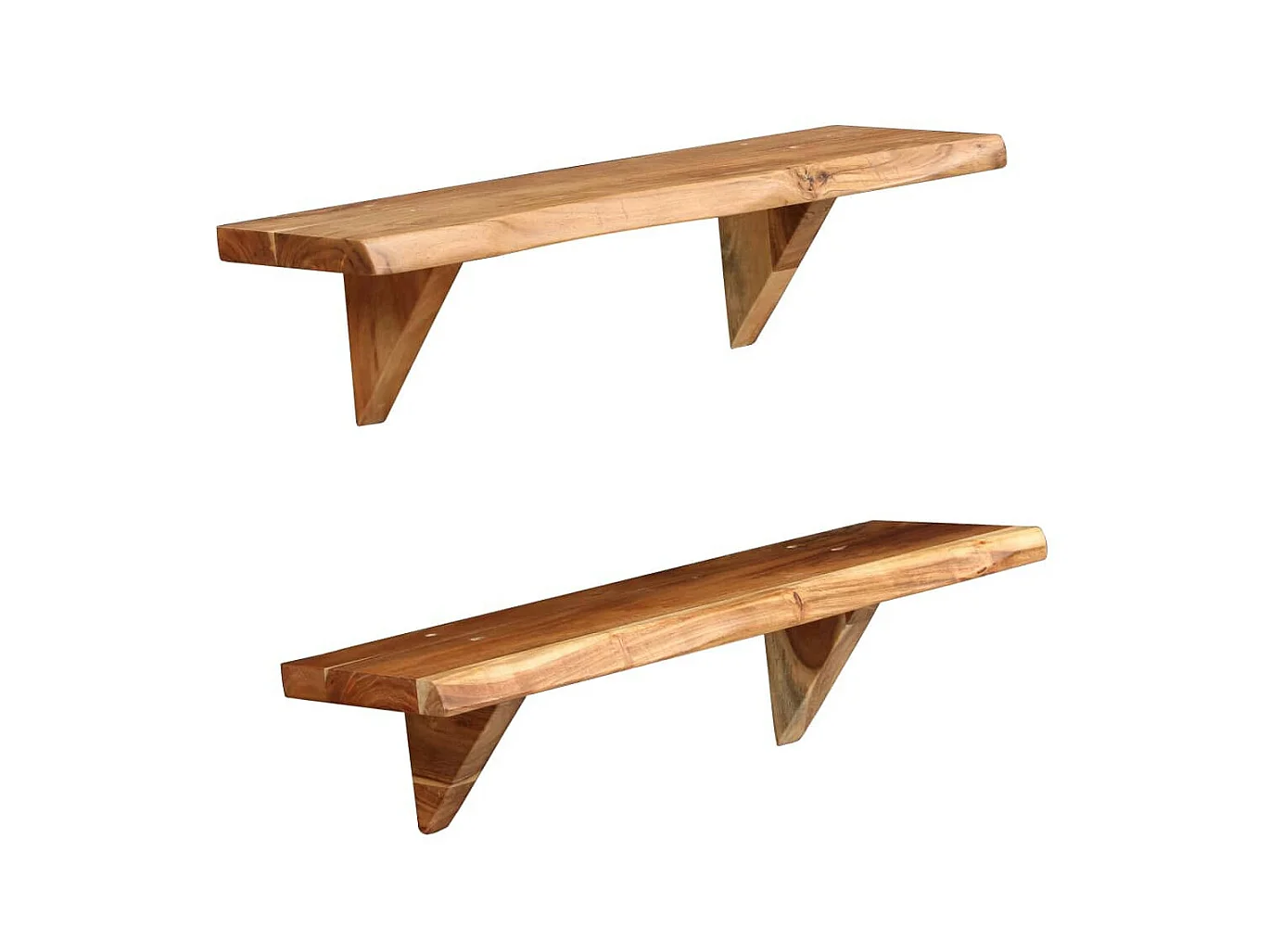 Étagères murales 2 pcs 60x20x16 Bois d'acacia massif
