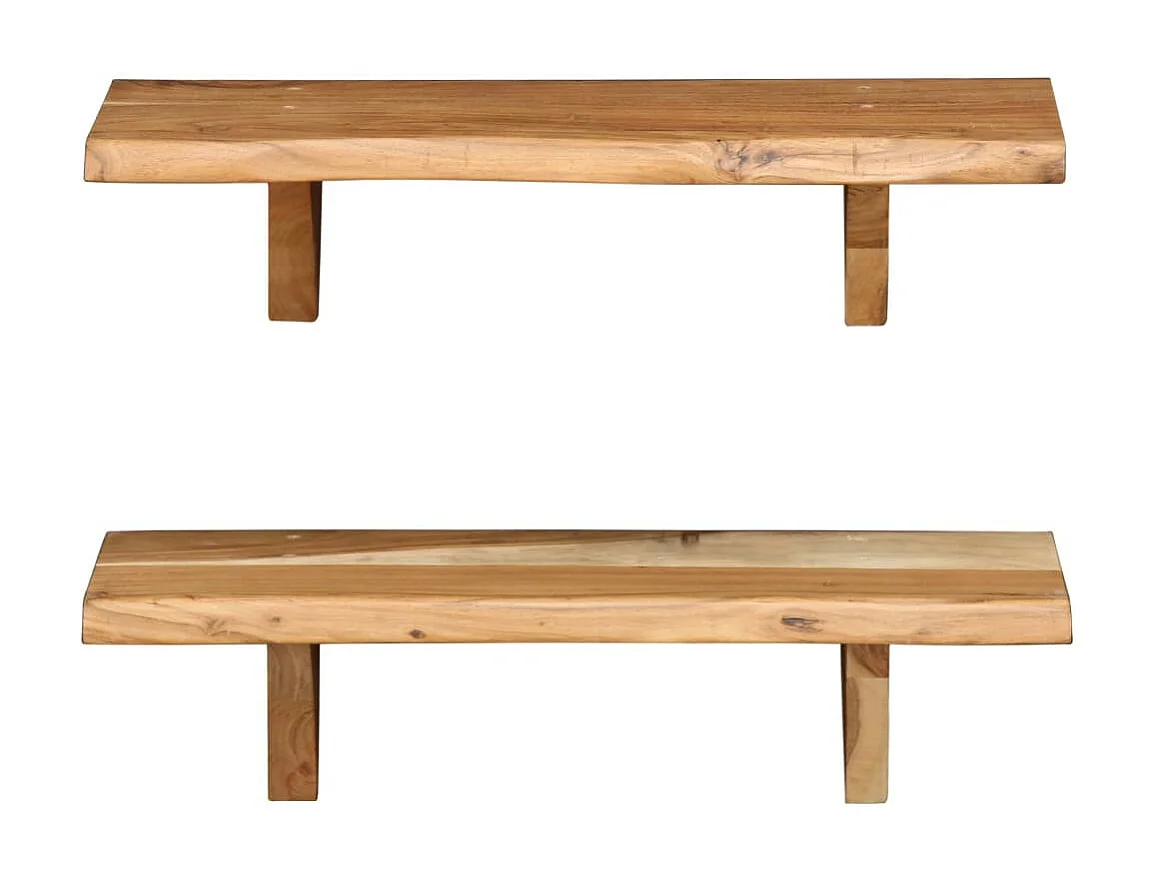 Étagères murales 2 pcs 60x20x16 Bois d'acacia massif