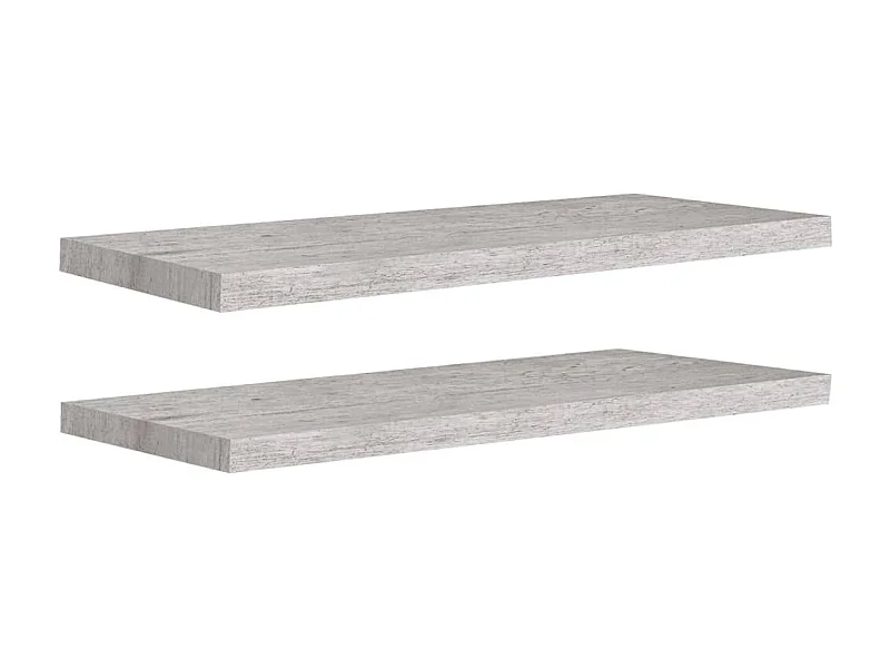 Étagères murales flottantes 2 pcs Gris béton 80x23,5x3,8 MDF