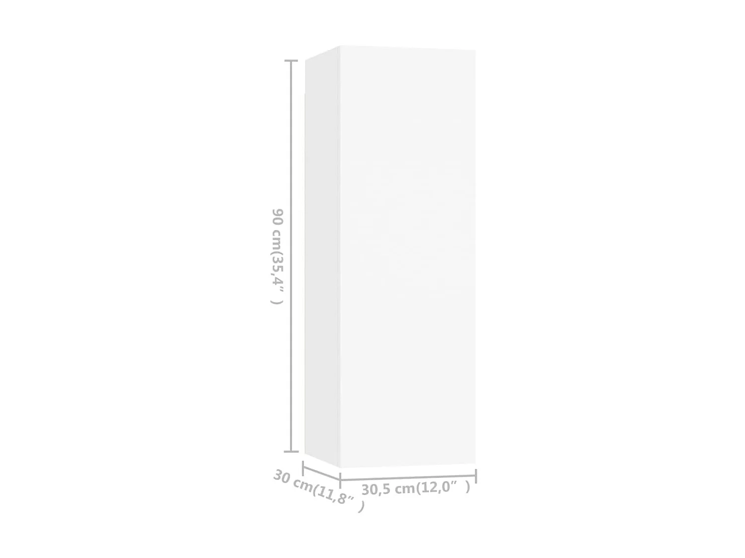 Etagère murale 4 pcs Blanc 30,5x30x90