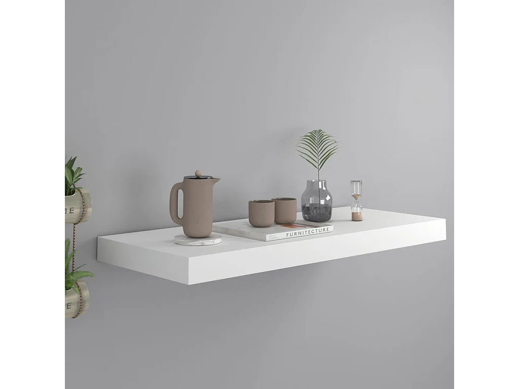 Étagère murale flottante Blanc 60x23,5x3,8 MDF