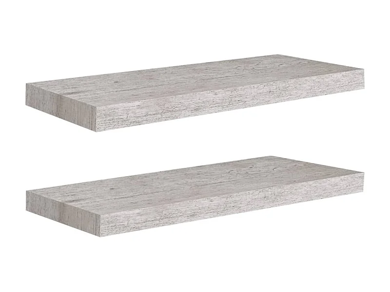 Étagères murales flottantes 2 pcs Gris béton 60x23,5x3,8 MDF