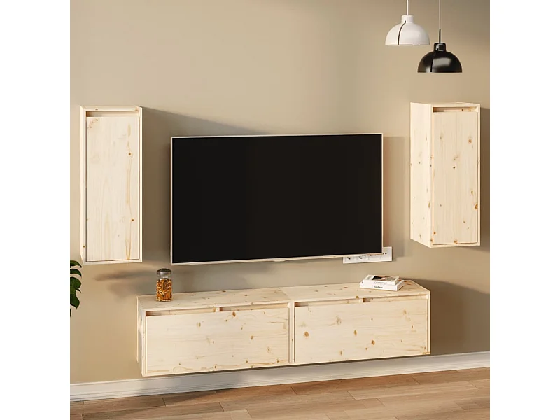 Armoires murales 2 pcs 30x30x80 Bois de pin massif