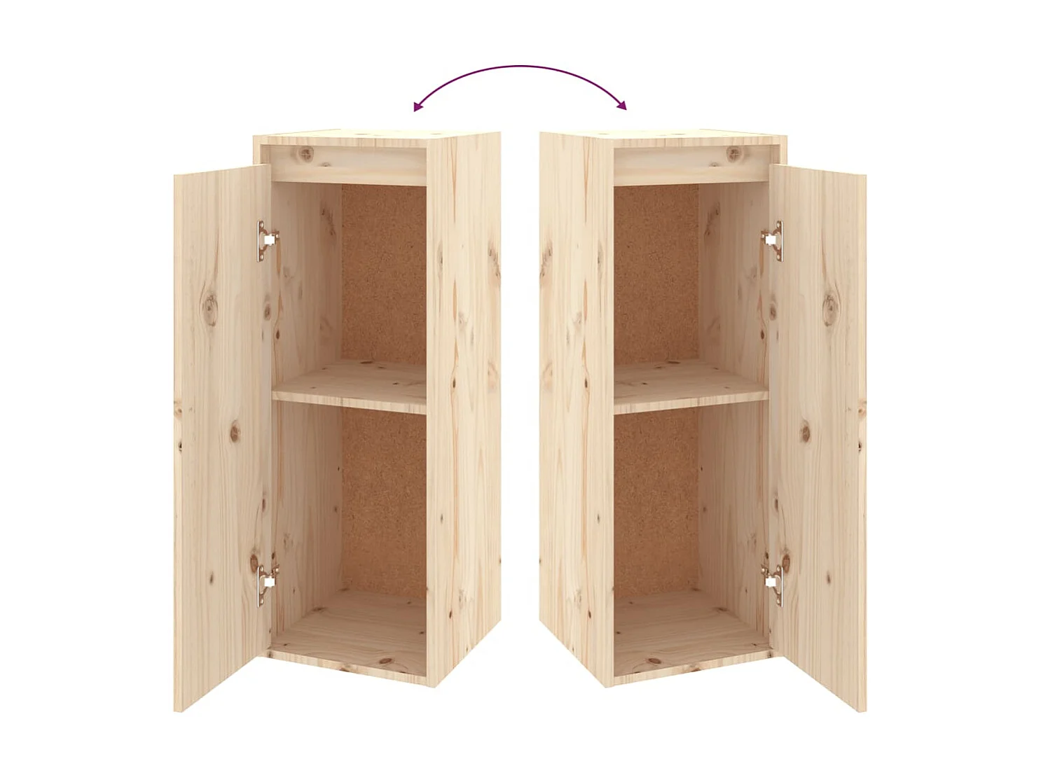 Armoires murales 2 pcs 30x30x80 Bois de pin massif