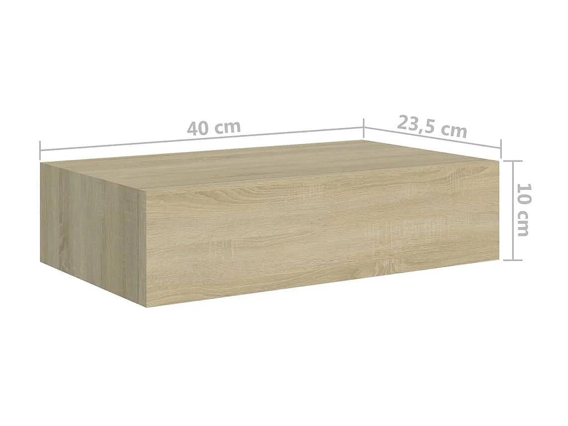 Étagère à tiroir murale Chêne 40x23,5x10 MDF