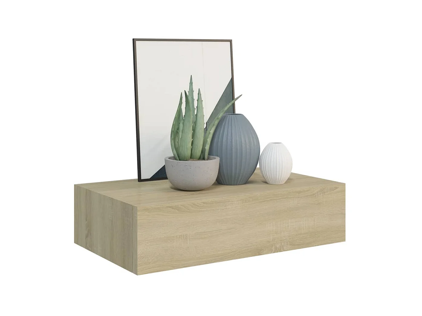 Étagère à tiroir murale Chêne 40x23,5x10 MDF