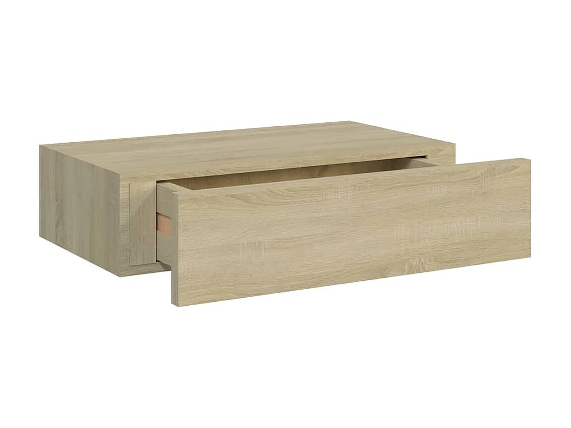 Étagère à tiroir murale Chêne 40x23,5x10 MDF