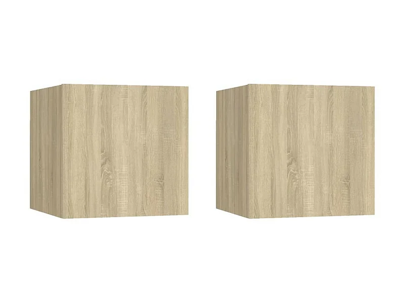 Étagère murale 2 pcs Chêne sonoma 30,5x30x30