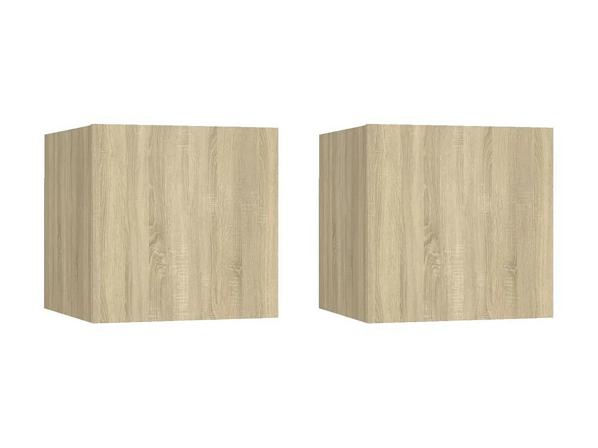 Étagère murale 2 pcs Chêne sonoma 30,5x30x30
