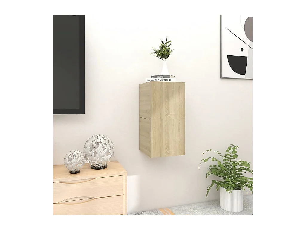 Étagère murale 2 pcs Chêne sonoma 30,5x30x30