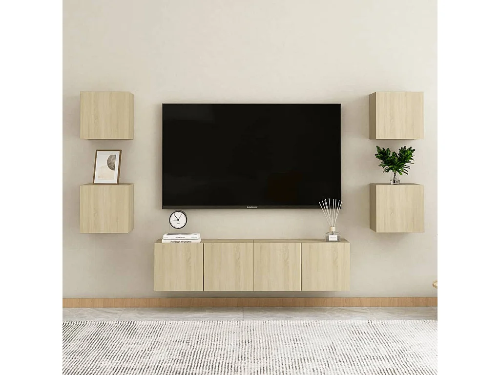 Étagère murale 2 pcs Chêne sonoma 30,5x30x30