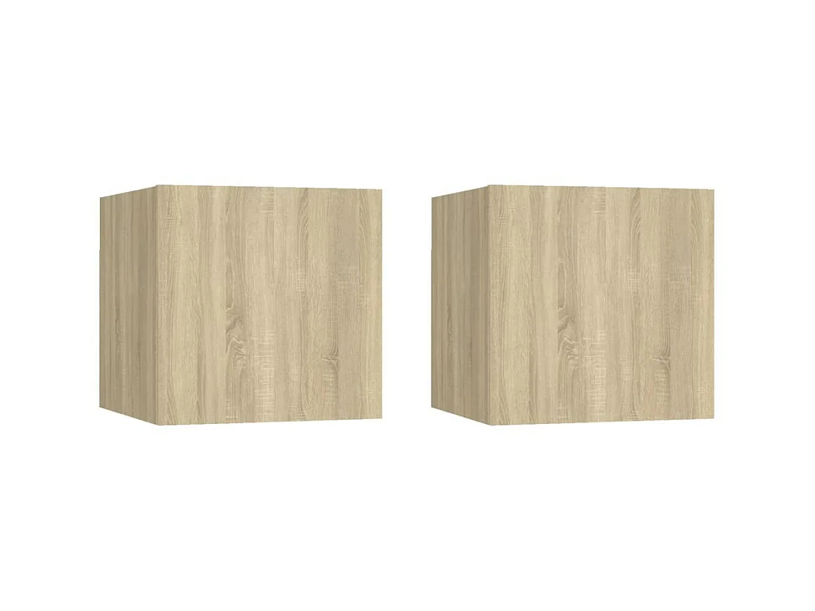 Étagère murale 2 pcs Chêne sonoma 30,5x30x30