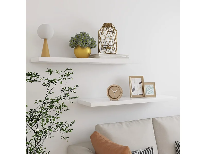Étagères flottantes 2 pcs Chêne et blanc 100x23,5x3,8 MDF