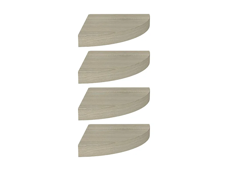 Étagères d'angle flottantes 4 pcs Chêne 25x25x3,8 MDF