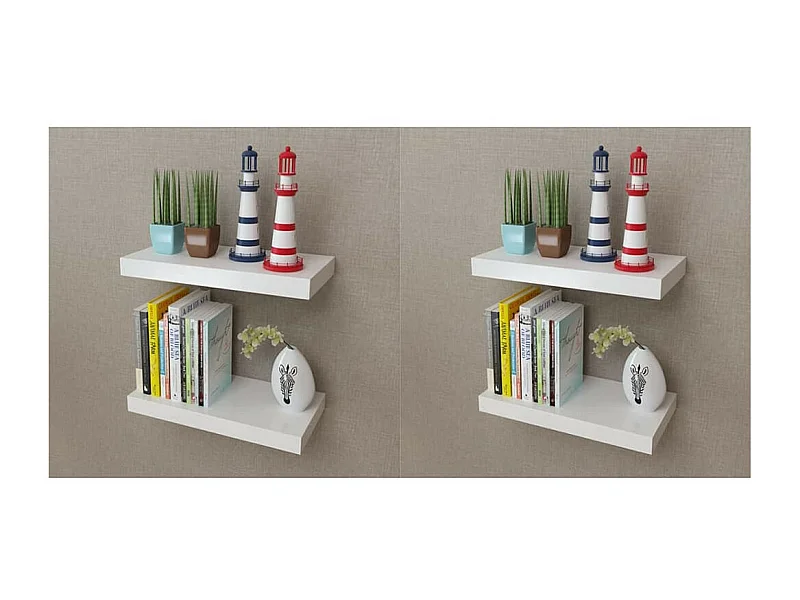 Étagères murales 4 pcs Blanc 40cm