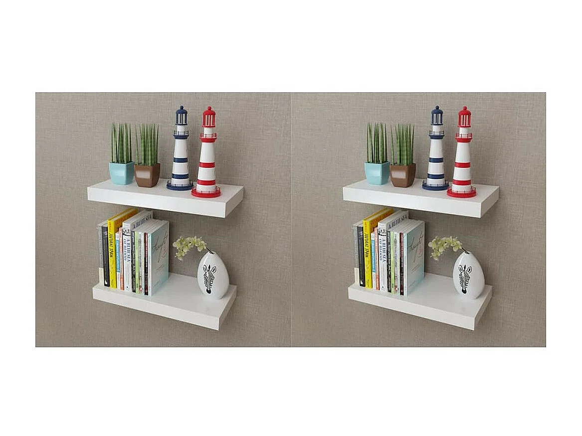 Étagères murales 4 pcs Blanc 40cm