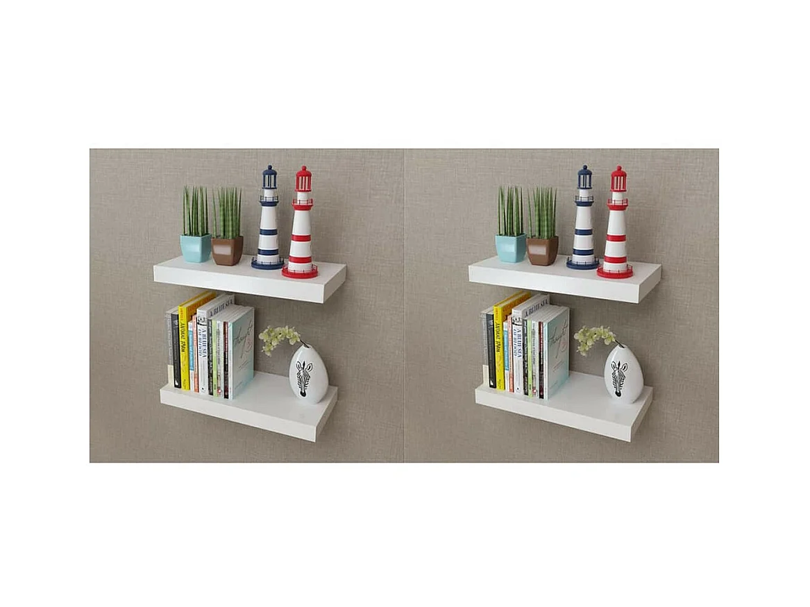 Étagères murales 4 pcs Blanc 40cm