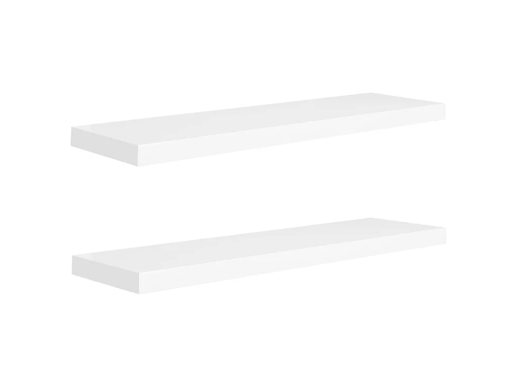Étagères murales flottantes 2 pcs Blanc 90x23,5x3,8 MDF