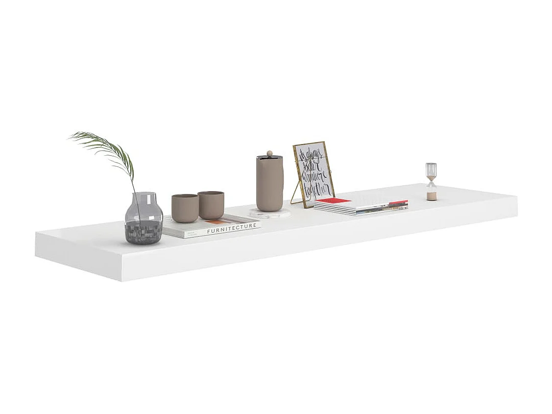 Étagères murales flottantes 2 pcs Blanc 90x23,5x3,8 MDF