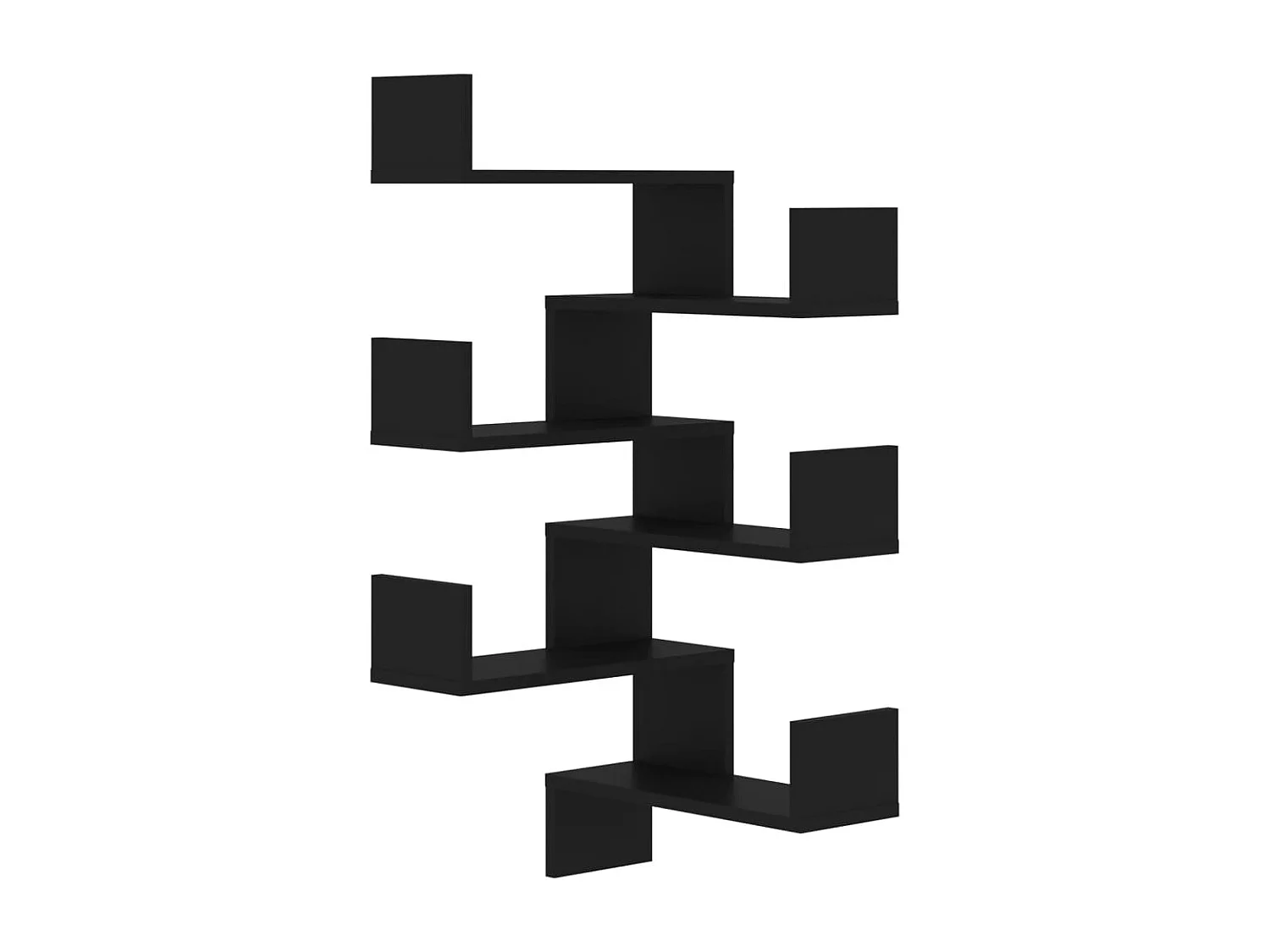 Étagère murale d'angle 2 pcs Noir 40x40x50