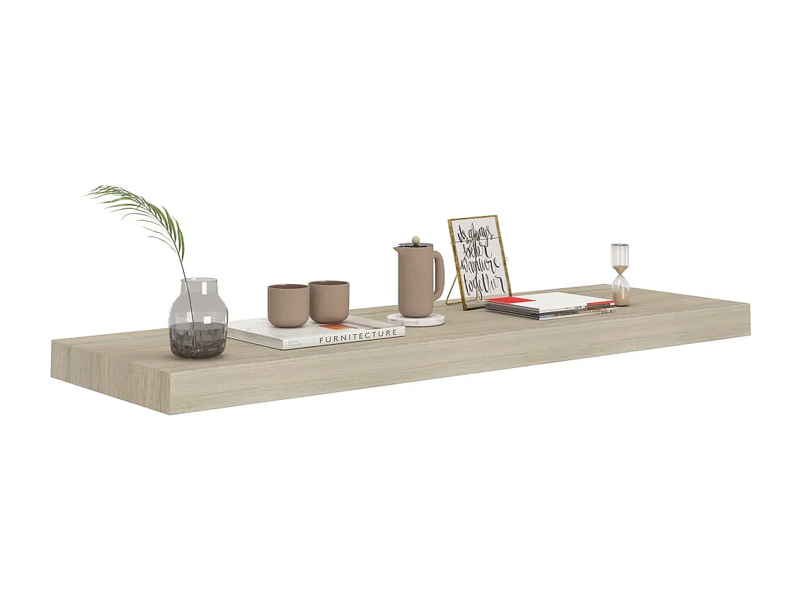Étagères murales flottantes 2 pcs Chêne 80x23,5x3,8 MDF