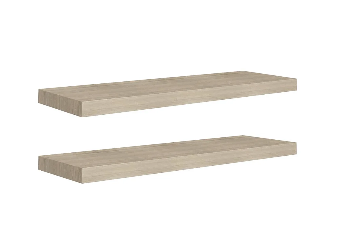 Étagères murales flottantes 2 pcs Chêne 80x23,5x3,8 MDF