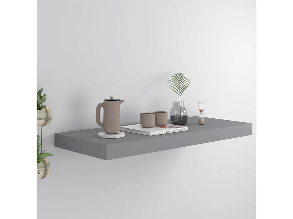 Étagère murale flottante Gris 60x23,5x3,8 MDF