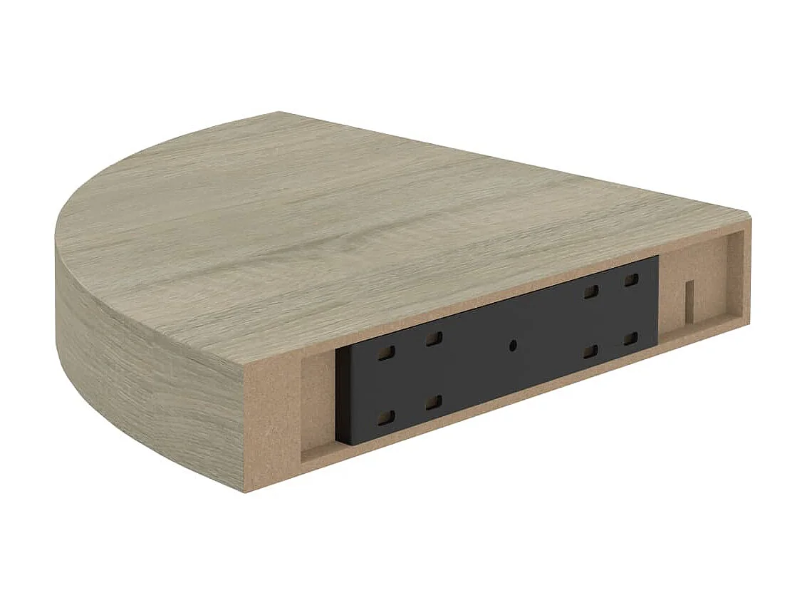 Étagère d'angle flottante Chêne 25x25x3,8 MDF