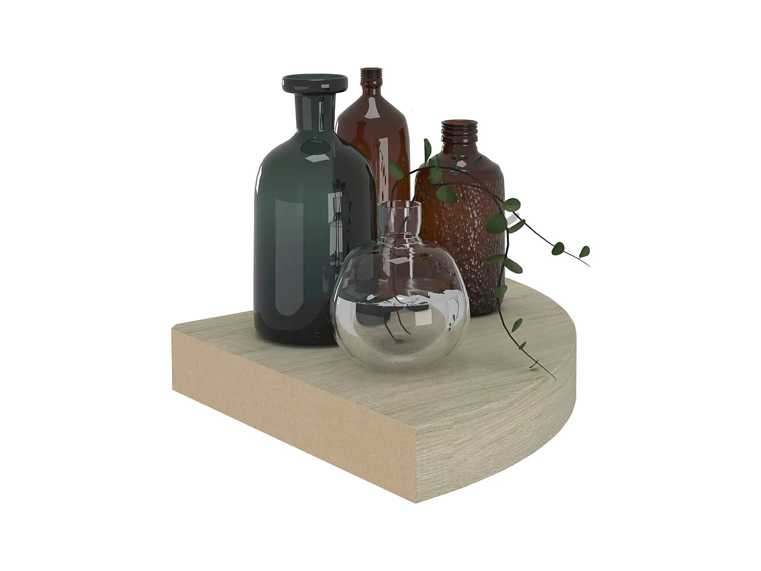 Étagère d'angle flottante Chêne 25x25x3,8 MDF