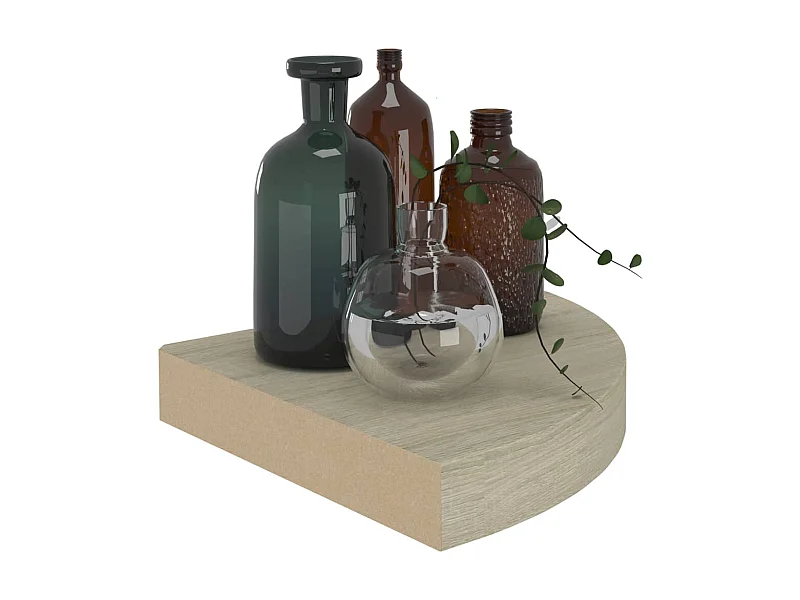Étagère d'angle flottante Chêne 25x25x3,8 MDF